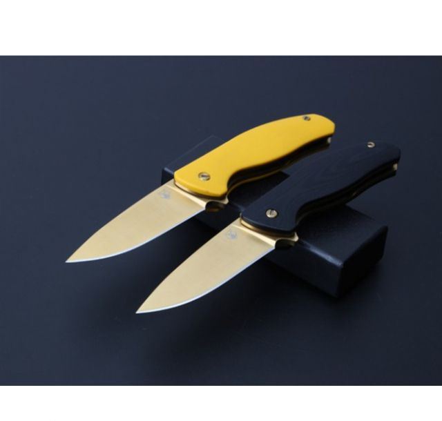 黄金熊头95高品质折刀(黄色柄）